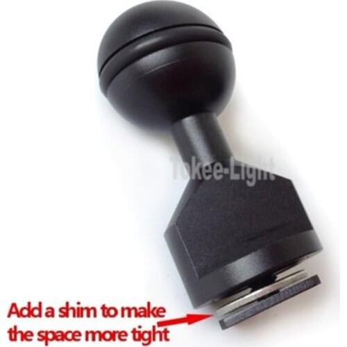 Arm 360 degree turnable Cold Hot Shoe Ball Mount Arm Base Adapter Turnable for Diving Housing Arm System Underwater Photography