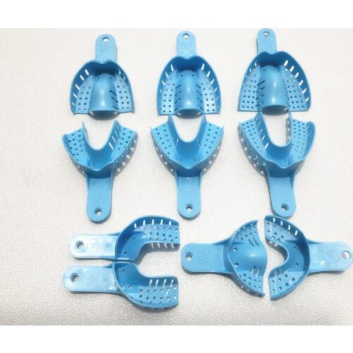 Free shipping 20 Pcs Denture Tray Dentistry Holder Bracket Disposable Plastic Dental Tray