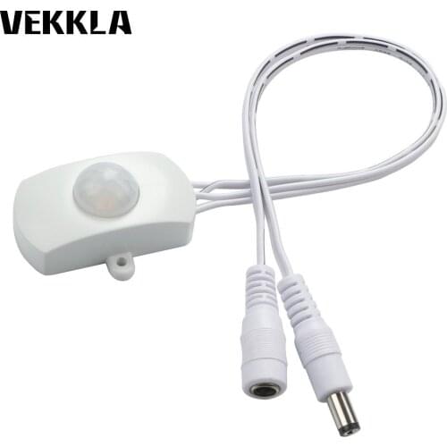 DC 6V 12V 24V 5A PIR motion Sensor Switch Mini PIR Infrared IR Sensor Detector Switch Module for LED Strip Light White/Black