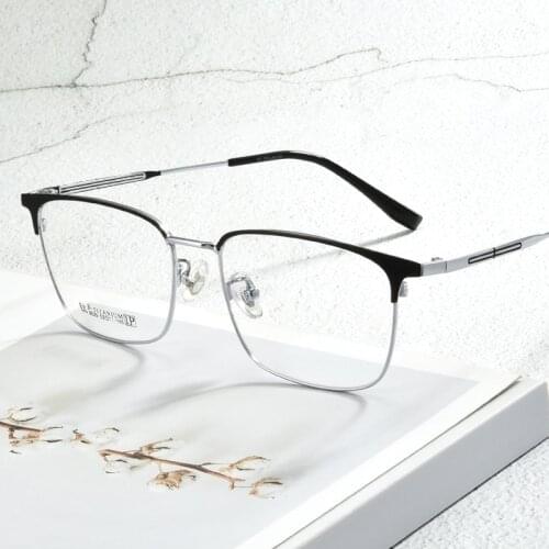 High-Quality Ultra-Light Pure Titanium Glasses Mens Fashion Business Flat Mirror Womens Personality Trend Prescription Mirror