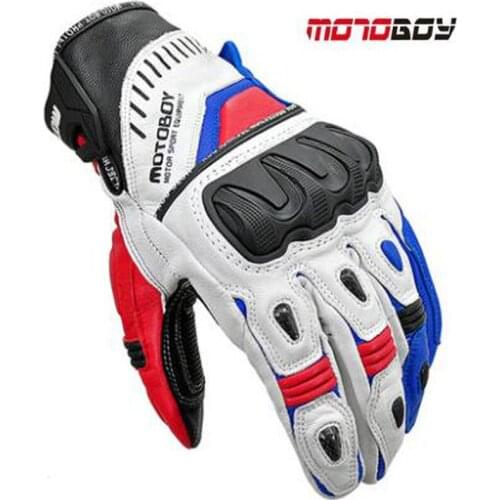 2018 New Autumn Winter MOTOBOY Touch Screen Sheepskin leather Motorcycle Gloves Men Racing Riding Full Finger Moto gloves