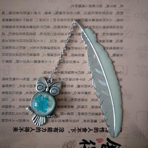 New Luminous Feathers Flying Dragon Creative Retro Bookmark Metal Bookmark Girl Gift Novelty Stationery School Supplies #50g