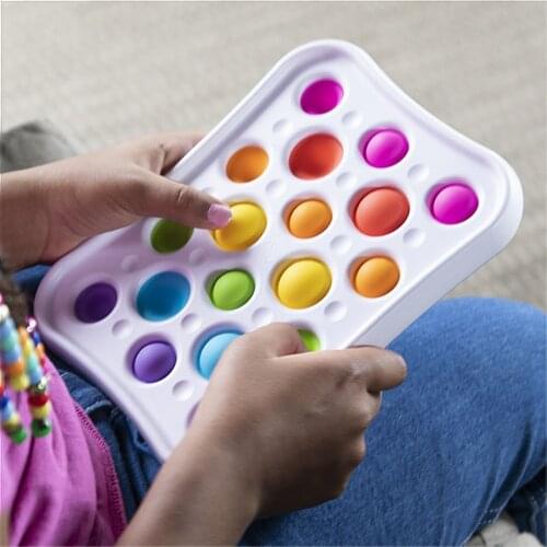 New Coming Big Size Rainbow Push Poppet Sensory Stress Relief Popper Simple Dimple Fidget Toys for Kids Adults