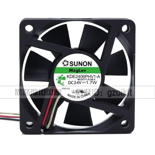 New original KDE2406PHV1-A 6CM 1.7W 24V 6015 3-wire inverter mute cooling fan