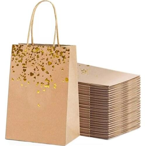 10pcs Kraft Paper Bags Snowman Christmas Gift Bags With Handle Cookie Packaging Bags Wedding Party Favor Boxes 15cm X8cm X21cm