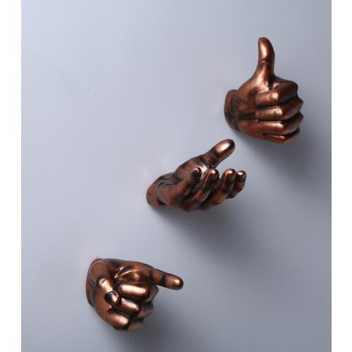 3D Finger Gesture Shape Craft Sculpture Retro Creative Finger Wall Decoration Bar Cafe Room Personality Pendant Crafts