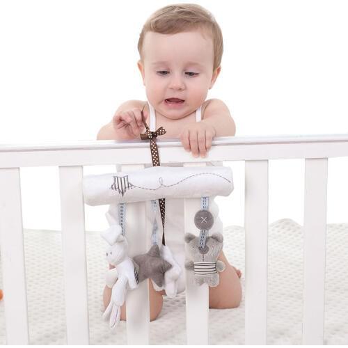 Baby Rabbit Rattles Music Toy Bed Stroller Hanging Plush Doll Safety Multifunctional Toys Gift 20*21cm