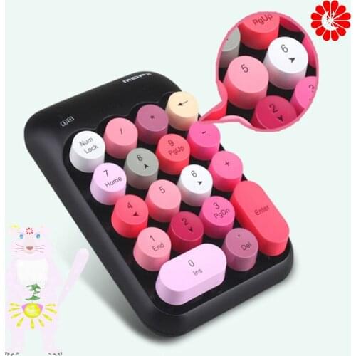 Portable Mini 2.4G Wireless Keyboard 18 Keys Numeric Keypad for Laptop Computer Digital PC Accounting Keyboard Makeup Series