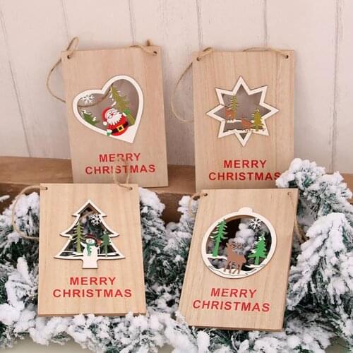 Christmas Decorative Door Sign Rectangle Wood Fashion Widely Use Hanging Sign for Home