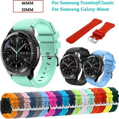 Galaxy 46mm sport watch band For Samsung Gear S3 Frontier Classic watch strap silicone wristband 22mm bands replace Accessories
