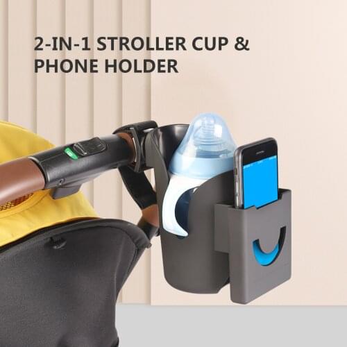 Stroller Cup Holder 2 in 1 Universal Cup Holder Pushchair Wheelchair Bike Stroller Accessories