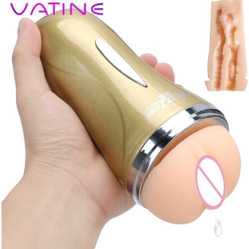 VATINE Sex Products Adult Sex Toys for Men Realistic Anus Male Masturbation Cup Real Pussy Artificial Vagina Dual Channel