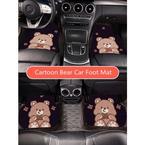 Four Seasons Cartoon Cherry Bear Anti-dirty Anti-skid Protective Car Foot Mat Cushion Car Interior Ornament
