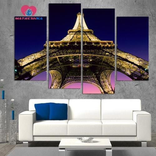 Diamond embroidery landscapes Eiffel Tower Cross-stitch embroidery kits Paintings rhinestones diamonds handicrafts home decor