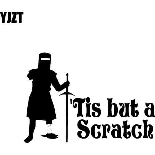 YJZT 12.3*8.5CM Tis But A Scratck Injured Warrior Covering The Body Fashion Car Sticker Decal Black/Silver Vinyl C20-1686