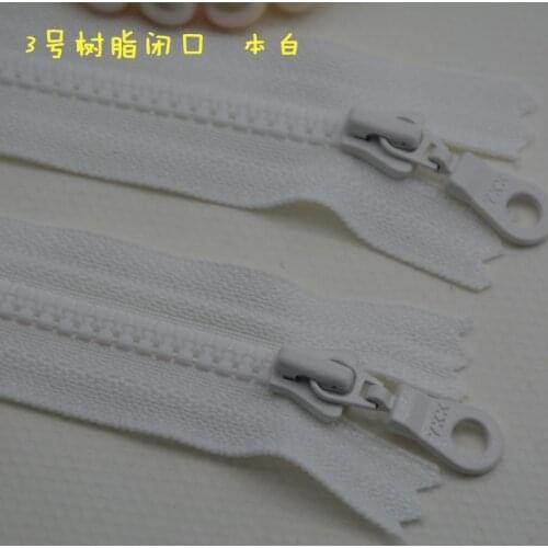YKK Zipper No.3 Resin Closed Zipper 15-50cm White Clothing Decoration Pocket Bag Accessories