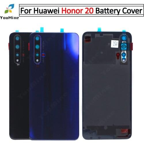 Back Glass Cover For Huawei Honor 20 Battery Cover Back Panel for Honor 20 Rear Glass Door Housing Case +Camera Lens+Adhesive