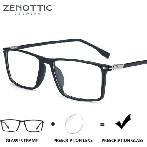 ZENOTTIC Acetate Square Prescription Glasses Men Anti-Blue-Ray Photochromic Lens Eyeglasses Optical Myopia Hyperopia Eyewear