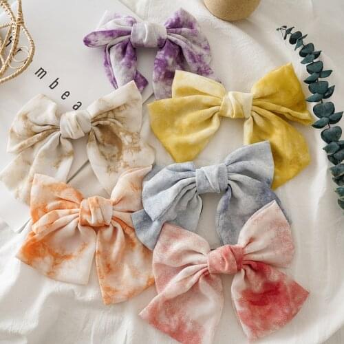 Fashion Large Bow Barrettes Two Levels Chiffon Gradient Color For Women Girls Hairgrips Ponytail Clip Hair Accessories