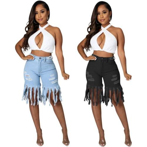 Womens Jeans High Waist Clothes Wide Leg Denim Clothes Black Streetwear Quality 2021 Fashion Harajuku Straight Pants Tassels