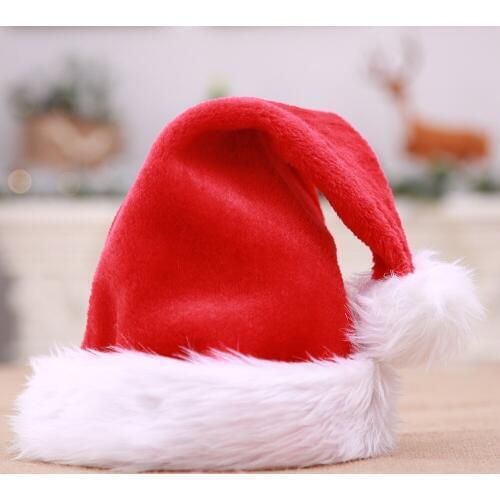 1 PCS 30x45cm Christmas high-grade plush adult children hat to increase big ball soft plush Christmas Beauty hat