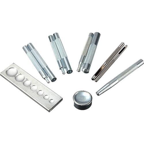 11pcs/Set Snap Buttons Installation Kit Metal Leather Craft Tool Handcraft Button Punch Tools Set Practical DIY Accessories