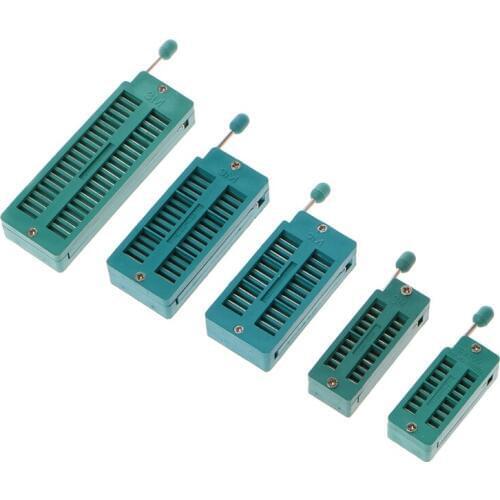 16 20 24 28 40 P Pin 2.54MM Green DIP Test Universal ZIF IC Socket Welding Type