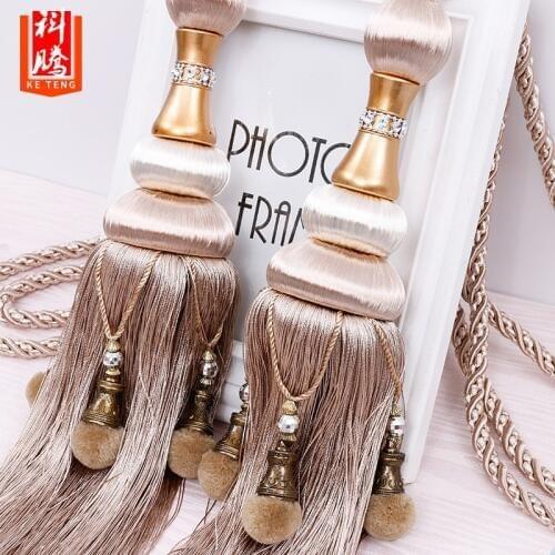 2 Pcs Curtain Decorative Accessories Tassel Tiebacks Curtain Holder Hanging Ball Curtain Strap Living Curtain Hanging Holder