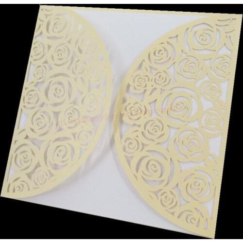 30pcs Rustic Wedding Supplies Red White Vintage Luxurious Elegant Golden Laser Cut Wedding Invitation Card 6Z-SH817-30