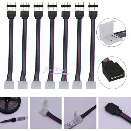 15cm 4 pin Male/Female Light connectors Strip to Power Adaptor 4 Conductor 10mm Wide connector For 5050 RGB LED Strip