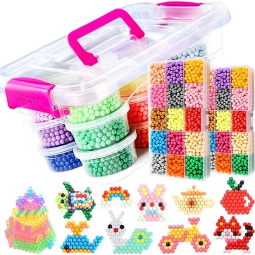 5500pcs 26 colors Refill Beads puzzle Crystal DIY water spray beads set ball games 3D handmade magic toys for children