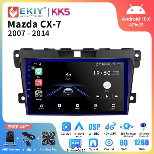 EKIY 9 inch QLED Car Radio For Mazda CX-7 CX7 CX 7 2008-2015 Multimedia Android 10 Stereo Autoradio All-in-One Head Unit No DVD