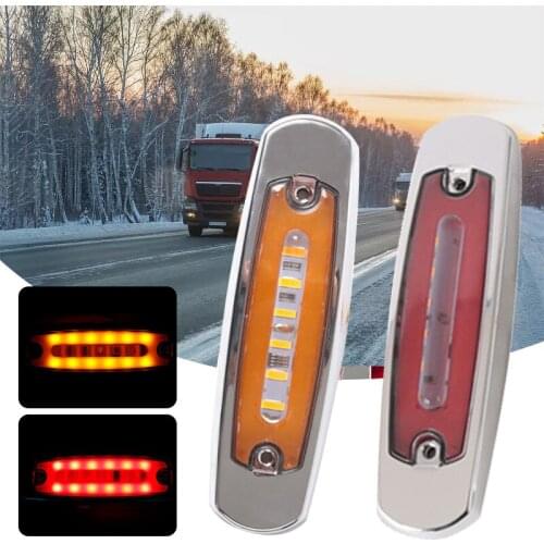 Car truck LED yellow side light Side Marker thin Light LED Chrome 24v For Freightliner etc Dimension