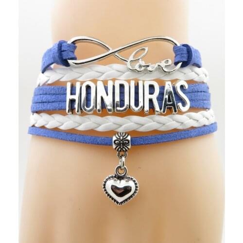 Infinity honduras Bracelet heart Charm honduras country bracelets fashion honduras man and woman rope bracelet honduras jewelry