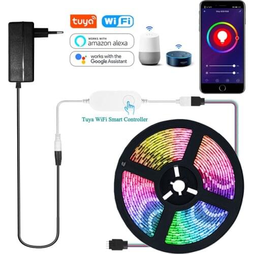 WiFi Wireless Smart Phone Controlled LED Light Strip RGB 5050Sync Music Work with Alexa Google Assistant Backgroun Lighting 5M