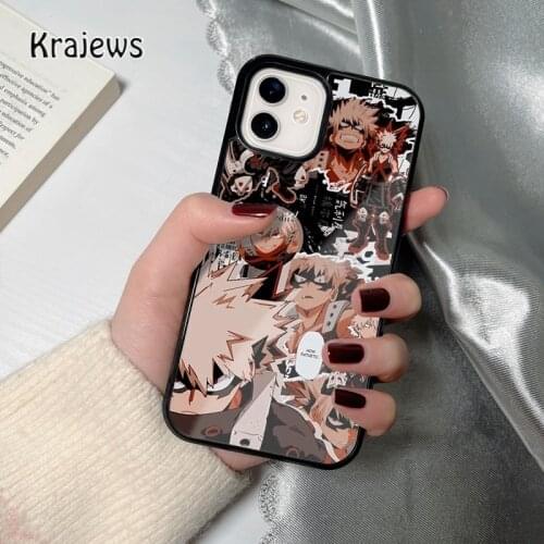 Krajews Katsuki Bakugo BNHA coque Phone Case for iPhone 12 mini 5 6S 7 8 PLUS X XS XR 11 PRO MAX SE 2020 Back Cover Funda Shell