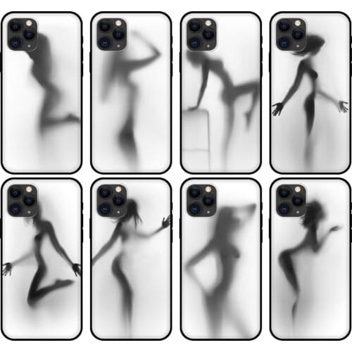 Black tpu case for iphone 5 5s se 2020 6 6s 7 8 plus x 10 XR XS 11 12 mini pro MAX back cover Woman Silhouettes