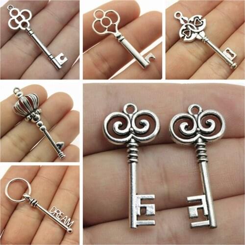 Jewelry findings components Vintage Key Charms for bracelets charm pendant