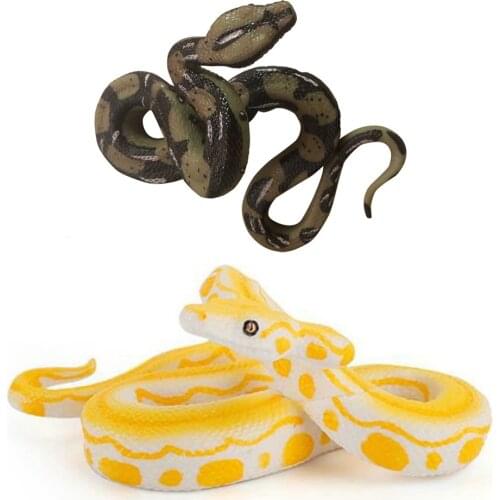 Fake Open Mouth Python Scary Big Python Snake Toys Simulation Of Wild Animals Circling Boa Constrictor Toy DIY Animal Models