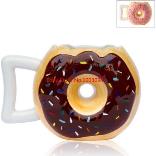 18pcs/lot Cute Donuts Coffee Mug Creative Ceramic Mug Home Office Adult Kids Porcelain Milk Water Drinking Mug Gifts New