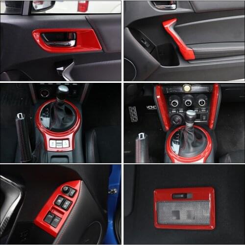 ABS Sport Red Car Interior Decorative Trim Door Handle Switch Frame Center Console Casing Cover For Toyota 86/Subaru BRZ 12-2020