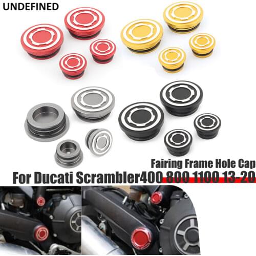 Motorcycle Frame Hole Cap Cover Plug Bolt Protector Aluminum For Ducati Scrambler 400 800 Scrambler1100 2013-2020 Black Gold Red
