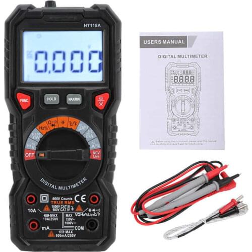 HT118A Digital Multimeter Automatic Range Multi-Function Voltage Tester Current Meter for Electrician multimetro Testing Tool