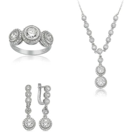 Original silver , White Stone Water Way Set ,Most Special Jewelry Sets Suitable and Quality Products Types