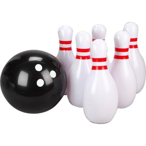 Inflatable Bowling Set (60x40CM) for Children - 6 Pin Bowling Set for Kids Indoor and Garden Toys Best Game for Family Together
