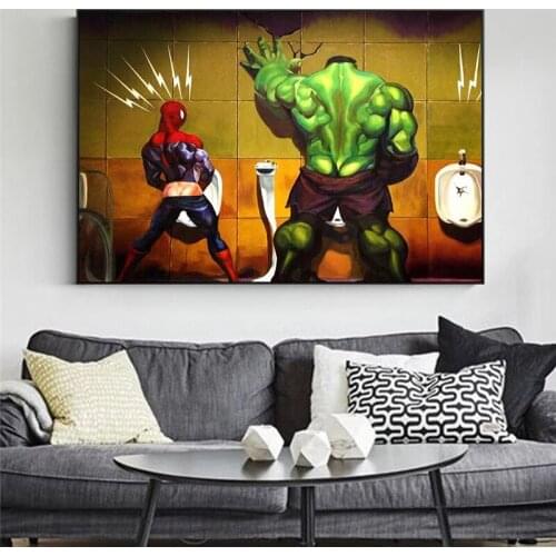 Funny Hulk Avengers Nordic Anime Movie Poster Print Marvel Superman Wall Art Canvas Painting Boys Girls Room Home Decor Pictures
