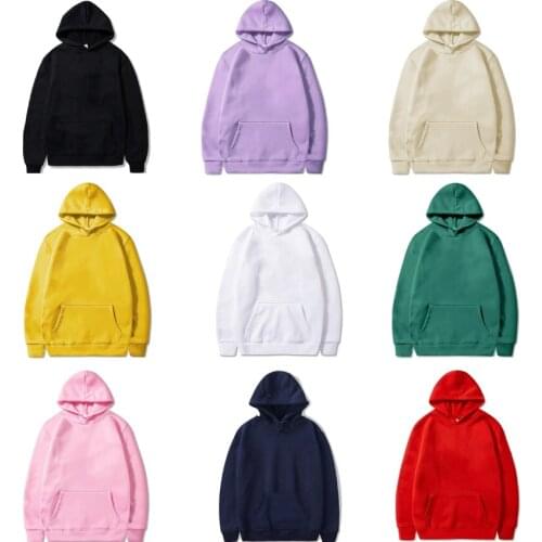 Solid Color Hoodies Long Sleeve Top Men Women Fashion Clothing Casual Pocket Sweatshirts Oversized Hoodie Boy Tracksuit Pullover