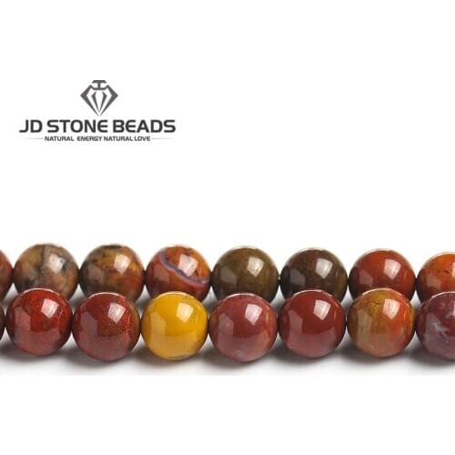 Wholesale Natural Warring States Agate Jaspers Stone Round Loose Spacer Bead For Jewelry Making DIY Accessorie 6 8 10 12 MM