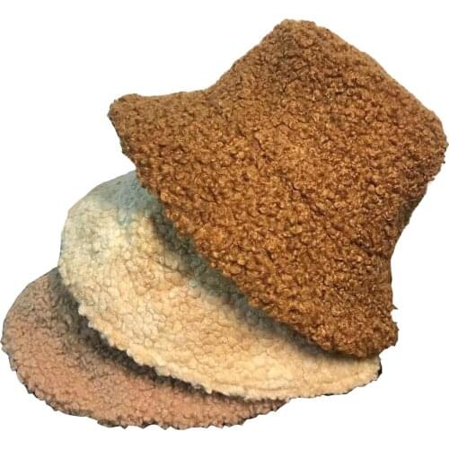 Bucket Hat Lamb Warm Wool Winter Outdoor Sports Hip Hop