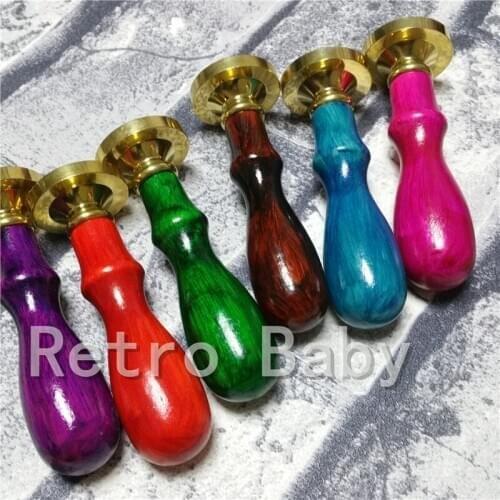 Double letter design wax stamp wedding Invitation Retro antique sealing wax stamps customize logo Personalized image with handle